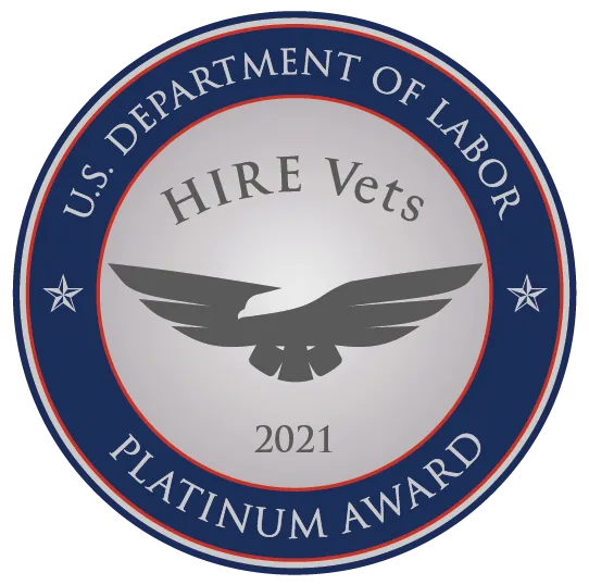 NIS Receives 2021 HIRE Vets Medallion Award from the U.S. Department of Labor (November 2021)